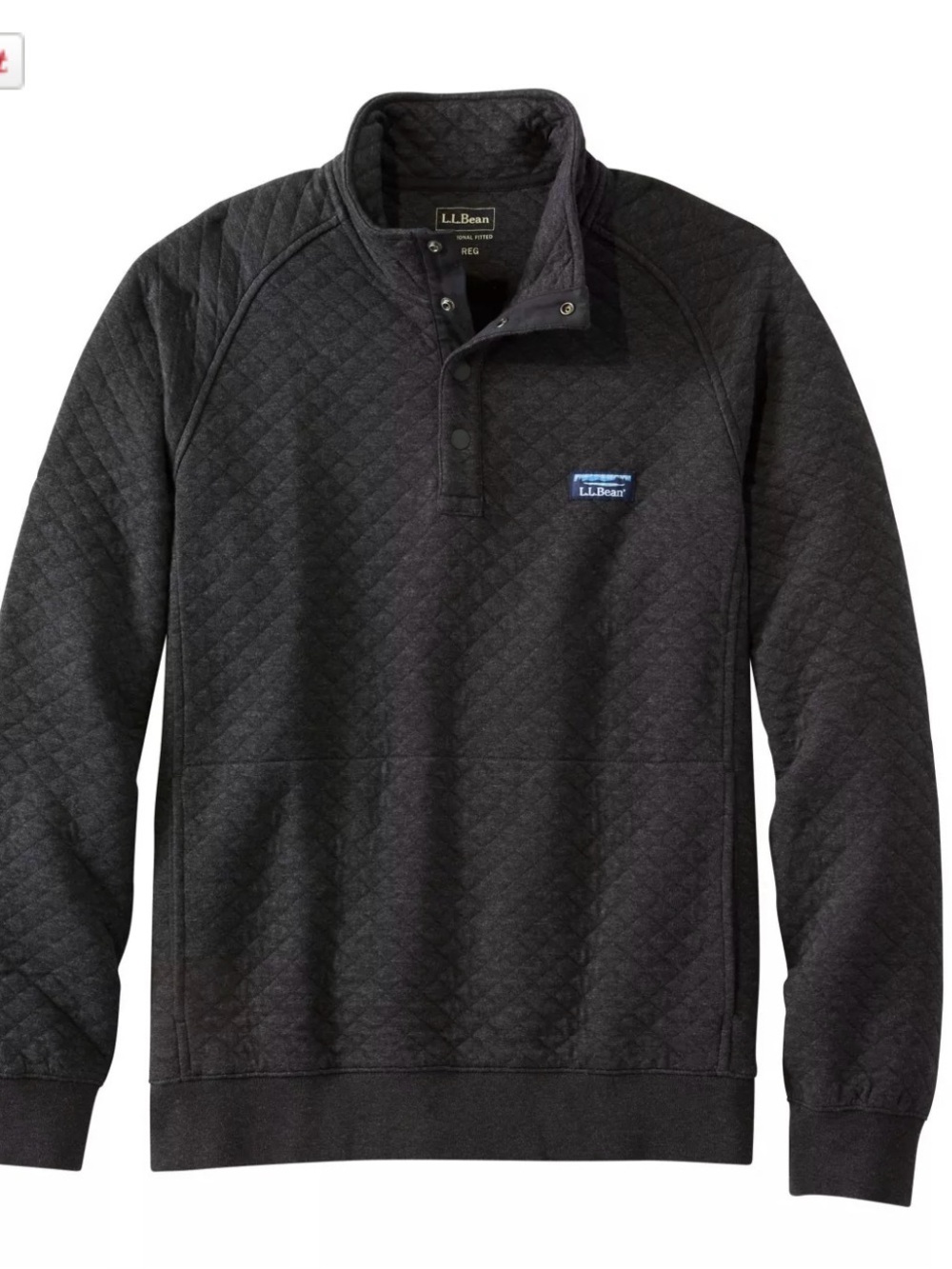 L.L. Bean Quilted Pullover Sweatshirt - Charcoal